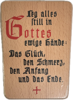 TAFEL LEG ALLES STILL IN GOTTES EWGE HÄNDE